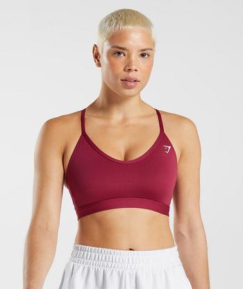 Staniki Sportowe Damskie Gymshark V Neck Różowe | PL 2837SGL